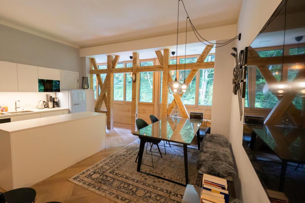 Apartment In Historischer Villa Mit Parkplatz Grünau im Almtal Esterno foto